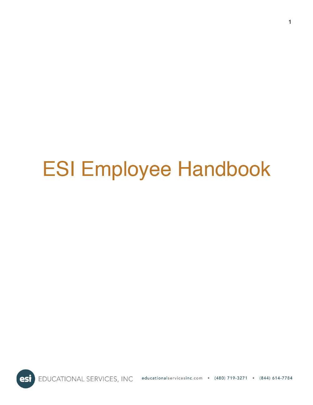 ESI employee handbook